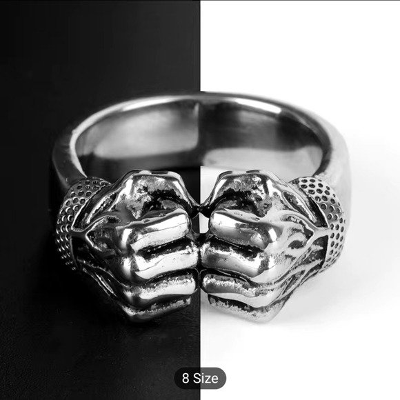 Retro Punk Fists Statement Ring For Men - Picture 5 of 5